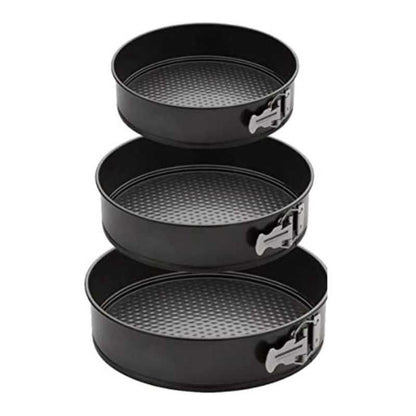 Forma de Bolo Antiaderente com Fundo Removível - Kit de 3 Formas