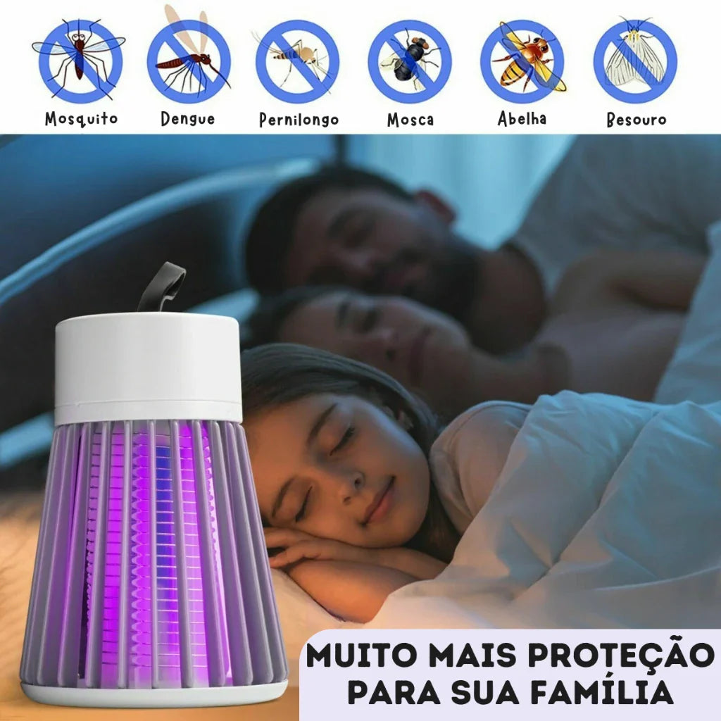 Lâmpada Armadilha Mata Mosquitos Recarregável