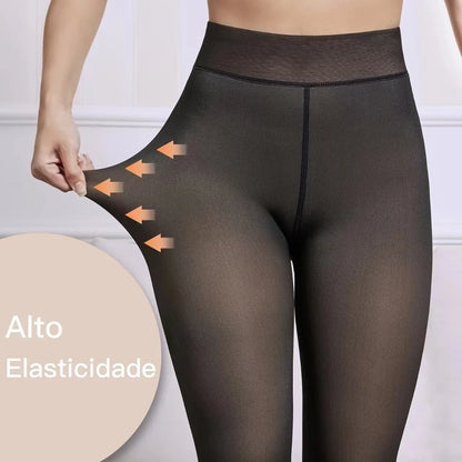 Meia Calça Feminina Peluciada de Lã Aveludada Super Diva