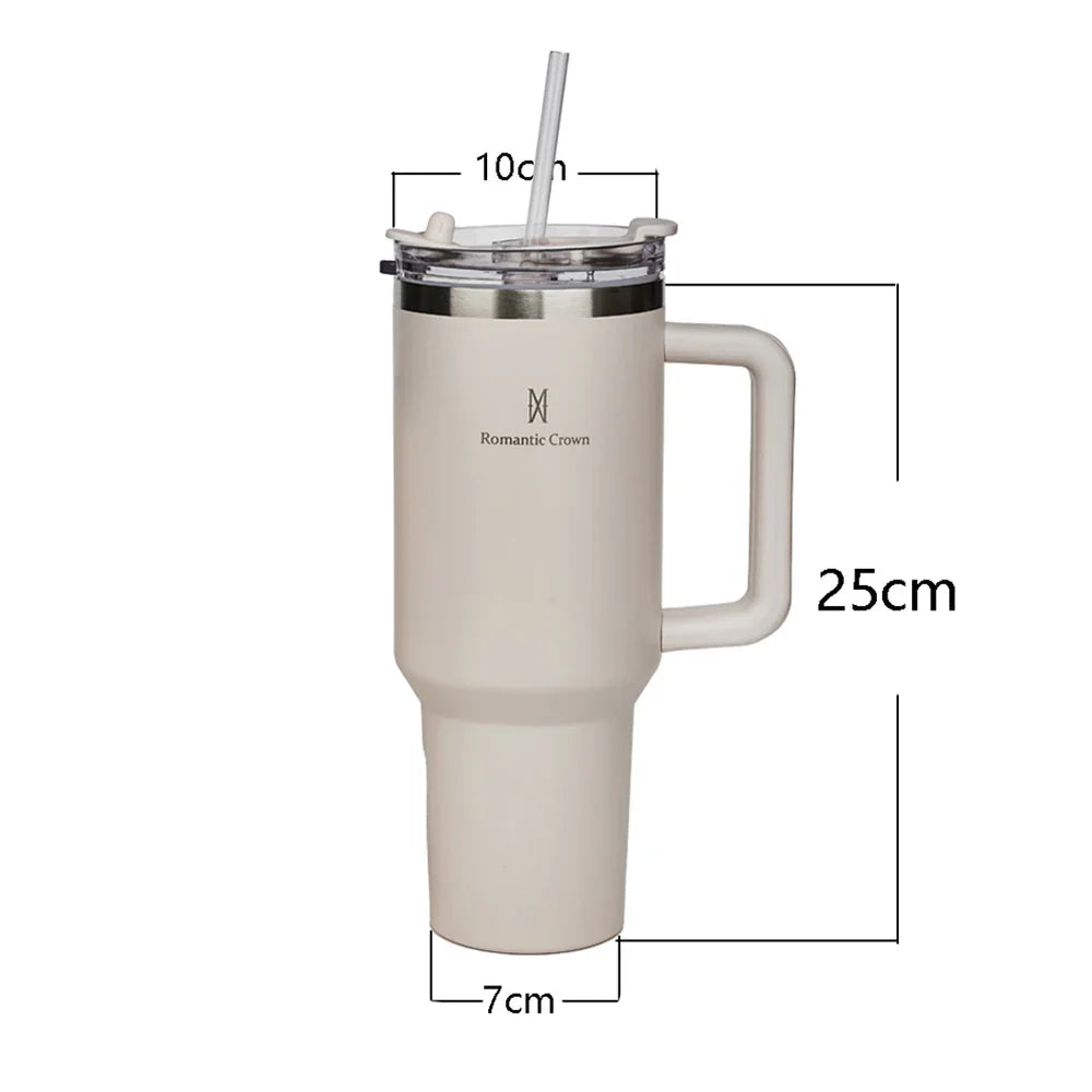 Copo Térmico 1200ml Aço Inoxidável - Garrafa Térmica com Canudo