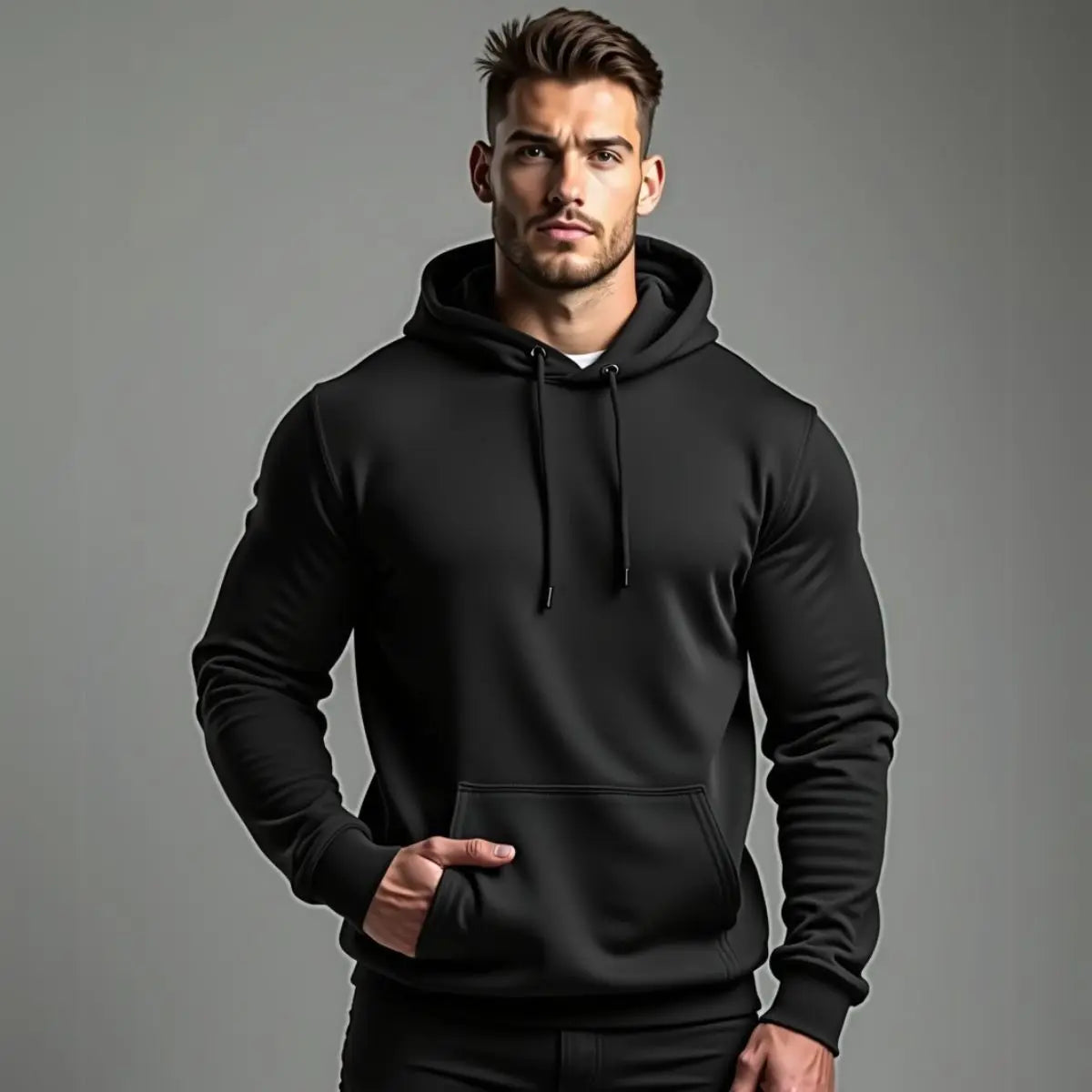 Moletom Canguru Unissex Flanelado com Capuz Ajustável