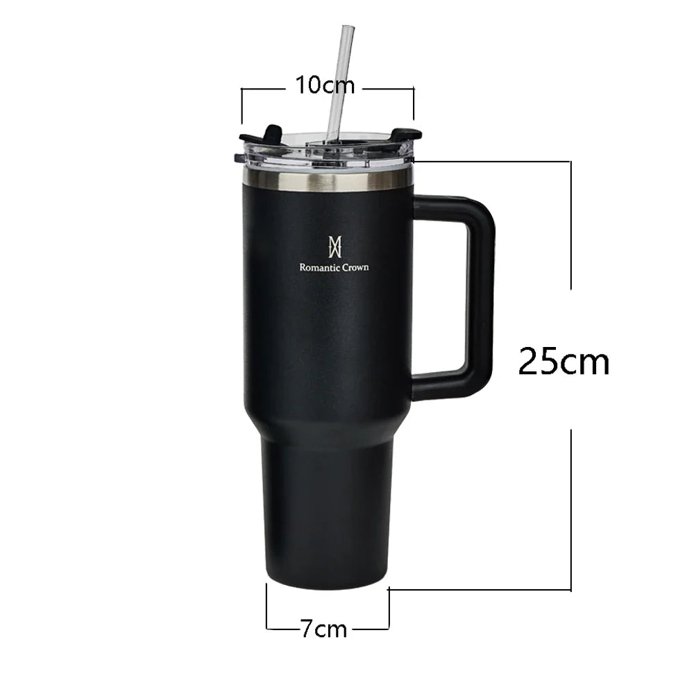 Copo Térmico 1200ml Aço Inoxidável - Garrafa Térmica com Canudo