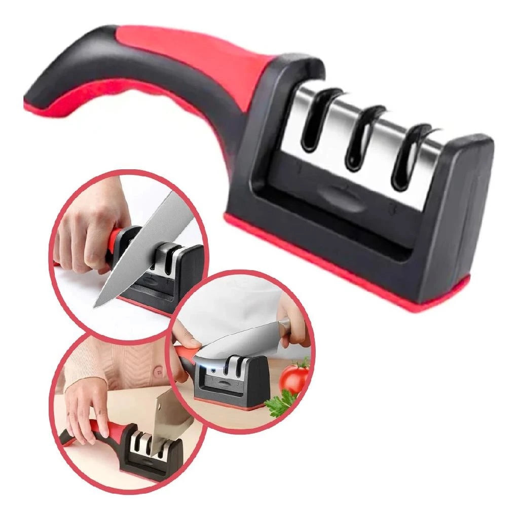 Afiador de Facas 3 em 1 Profissional em Aço