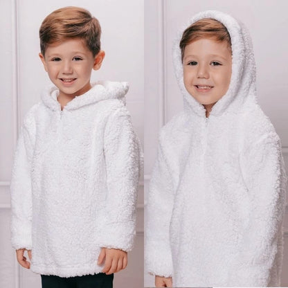 Casaco Infantil Unissex com Capuz e Forro de Pelinho para Inverno