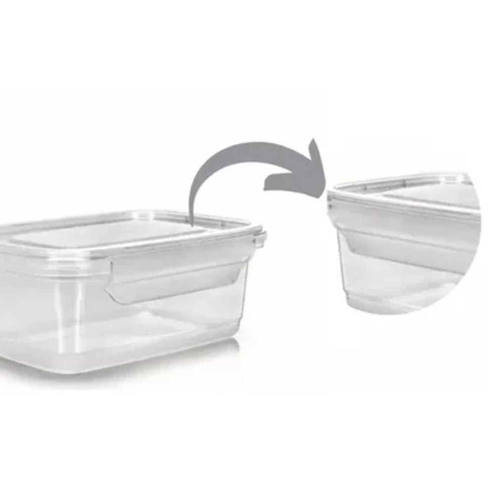 Kit 12 Potes com Trava Transparente Reutilizáveis