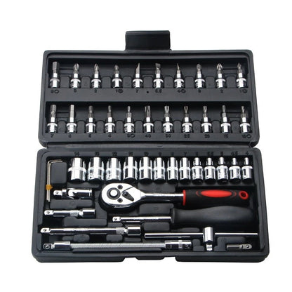 Kit com 46 Peças de Ferramentas Multifuncional com Maleta
