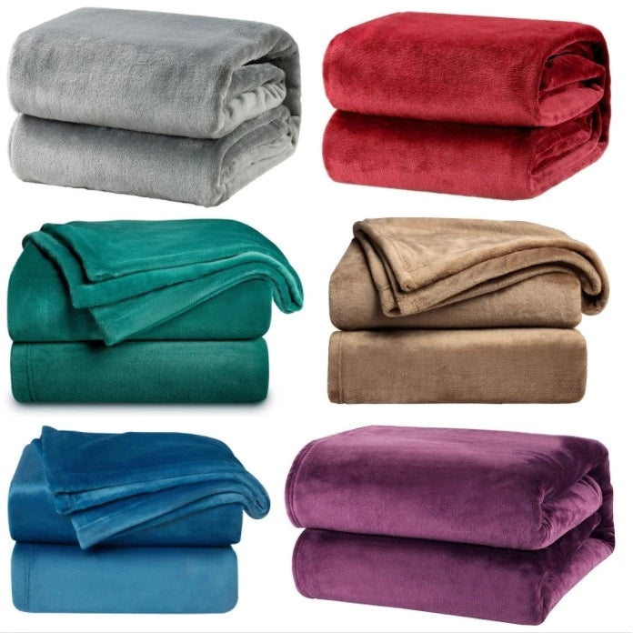 Kit com 4 Mantas Casal Microfibra Aveludada para Inverno