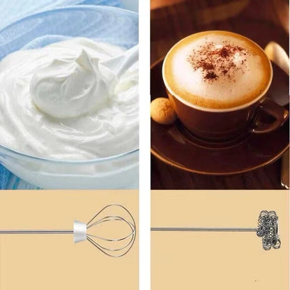 Novo Mini Mixer Elétrico 2 em 1 para Bebidas e Ovos Recarregável