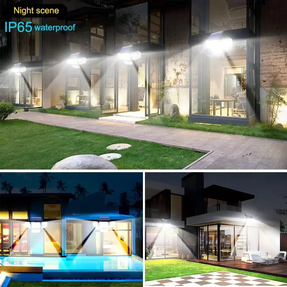 Refletor Led Solar Com 3 Cabeças 122/333Led IP65 à Prova d'água