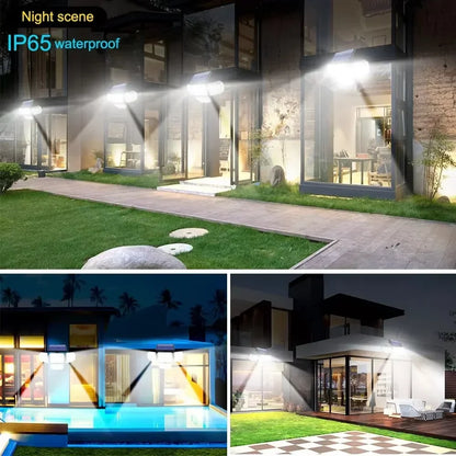 Refletor Led Solar Com 3 Cabeças 122/333Led IP65 à Prova d'água