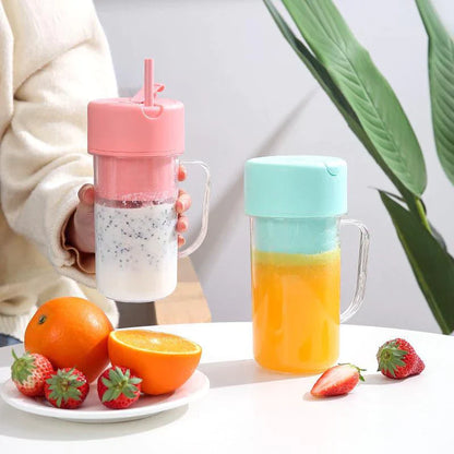 Copo Caneca Liquidificador 420ml com 6 lâminas Recarregável Portátil