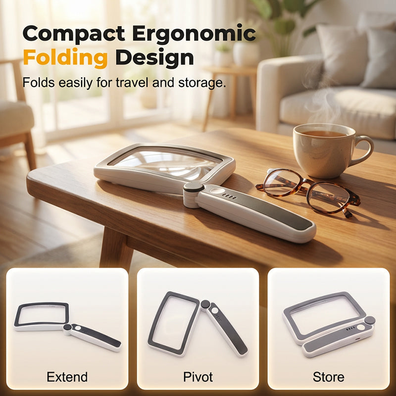 ⏰🔥LIMITED TIME 50% OFF! 🔍 Folding Handheld Magnifying Glass with Light – Perfect for Reading, Crafting & Close-Up Work ✨📖
