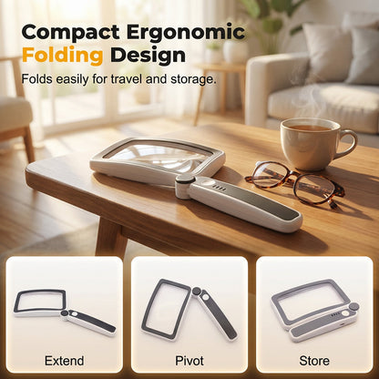 ⏰🔥LIMITED TIME 50% OFF! 🔍 Folding Handheld Magnifying Glass with Light – Perfect for Reading, Crafting & Close-Up Work ✨📖