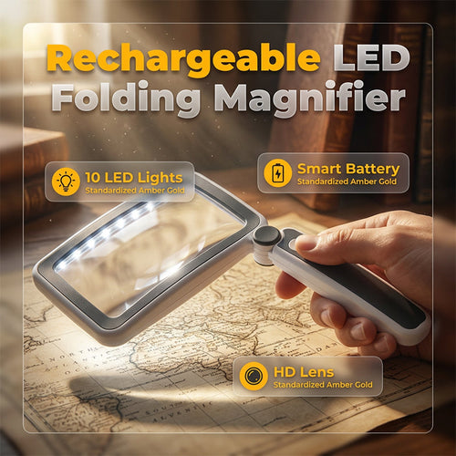 ⏰🔥LIMITED TIME 50% OFF! 🔍 Folding Handheld Magnifying Glass with Light – Perfect for Reading, Crafting & Close-Up Work ✨📖